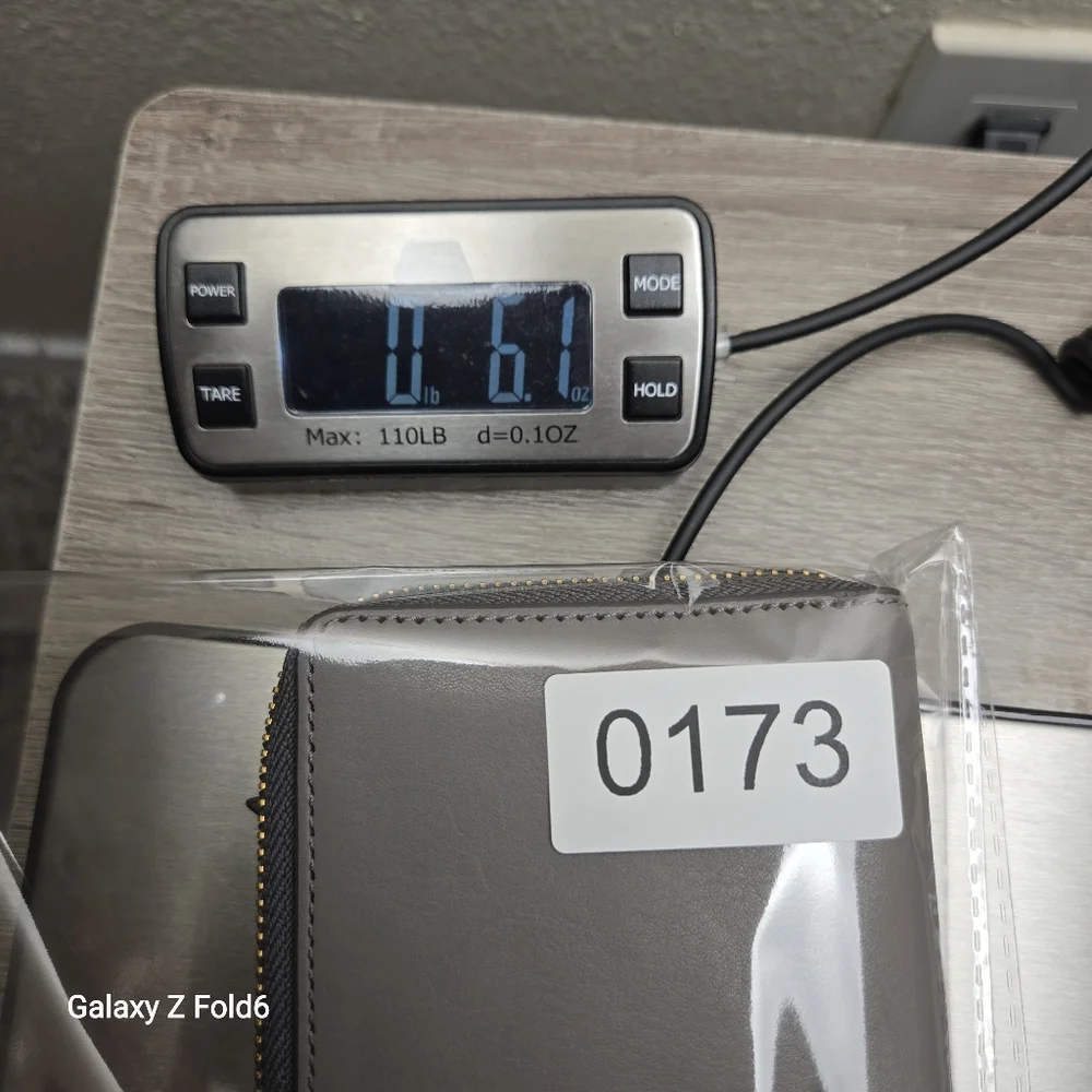 FOSSIL RFID Leather Zip Wallet Wristlet‎ Gray Pebbled Gold Hardware Organizer